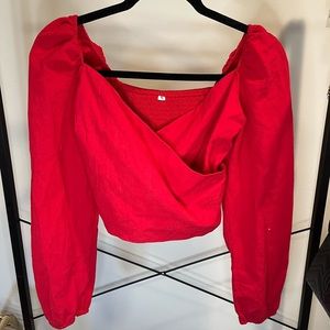 Bright Red crossover top